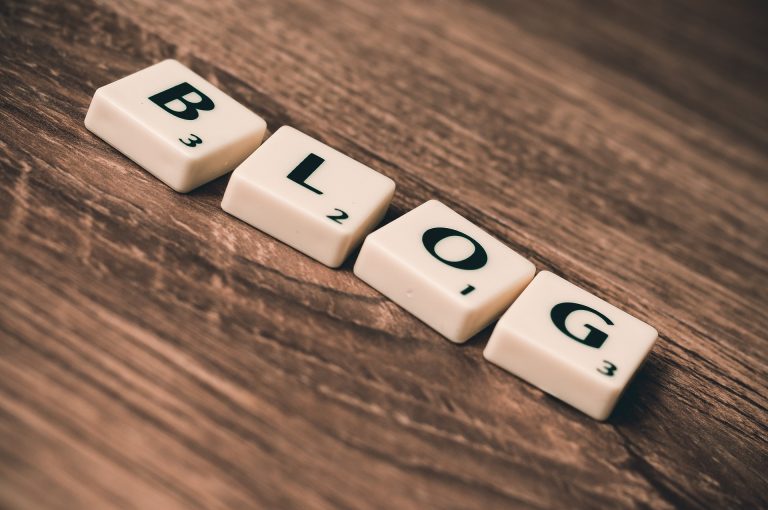 scrabble letters spelling blog