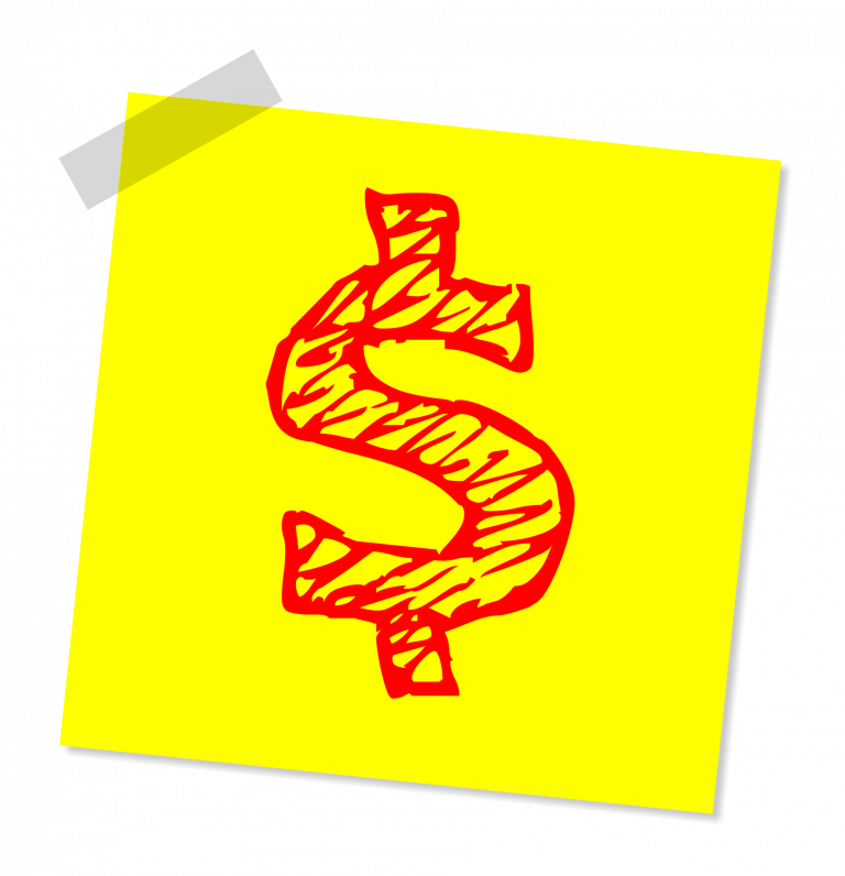 dollar sticky note