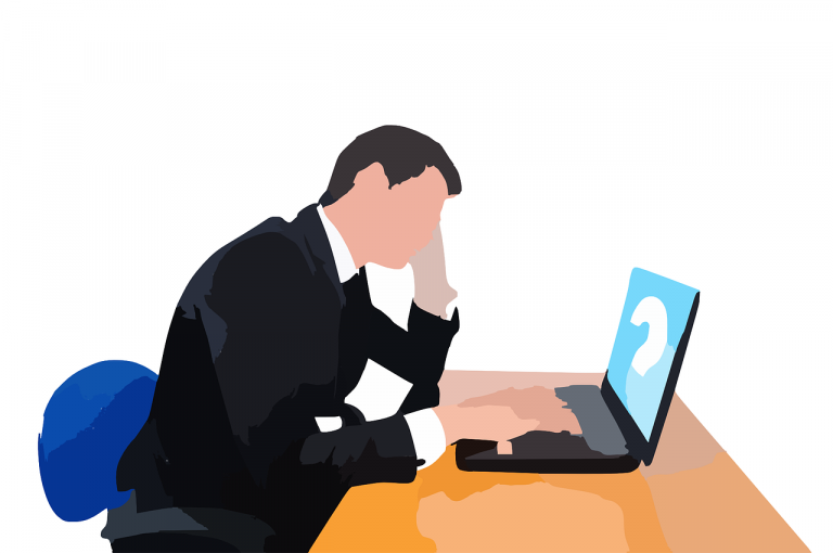 man at computer