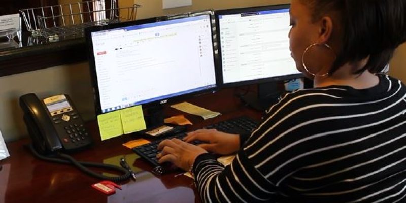 cynthia at computer